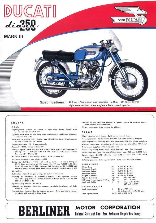 Мотоцикл Ducati 250 Diana Mark 3 1966