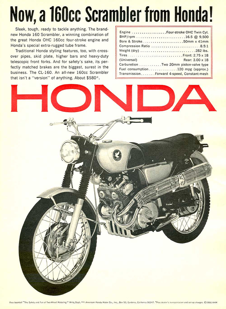 Мотоцикл Honda CL-160 Scrambler 1966