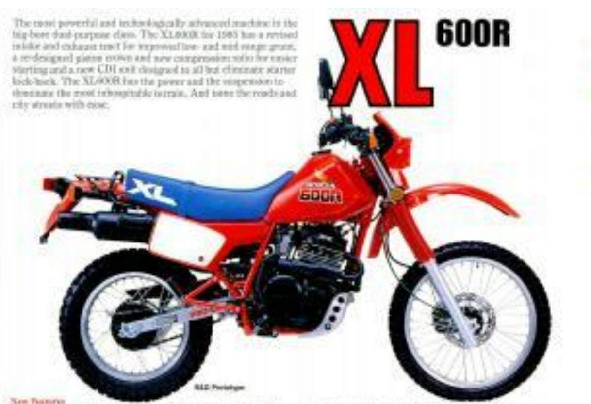 Мотоцикл Honda XL 600R 1985 фото