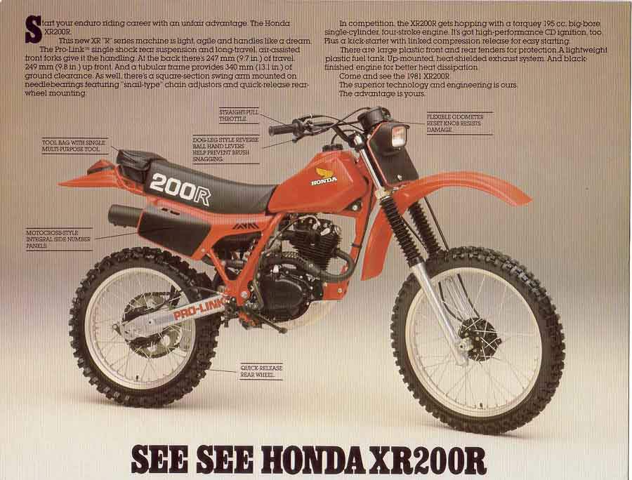 Мотоцикл Honda XR 200 R 1981