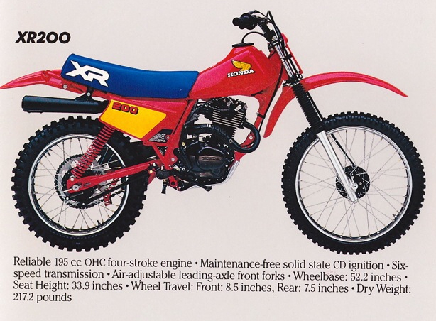 Мотоцикл Honda XR 200 1984