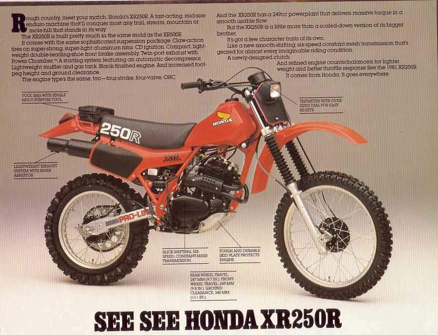 Мотоцикл Honda XR 250R 1981