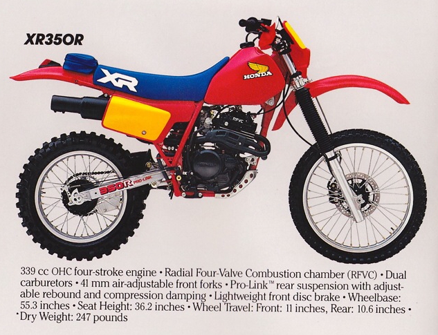 Мотоцикл Honda XR 350 R 1984