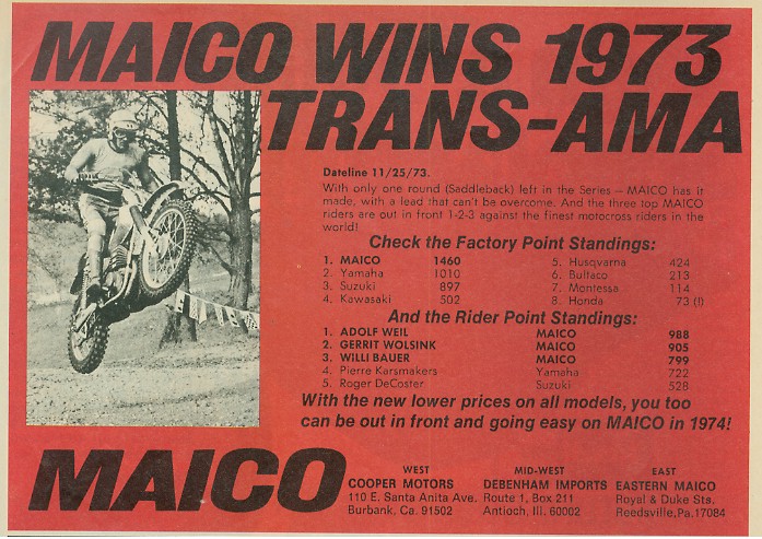 Мотоцикл Maico MC 250 1973
