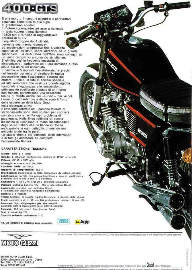 Мотоцикл Moto Guzzi 400GTS 1974 фото