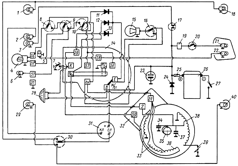 Рис. 3. Схема электрооборудования