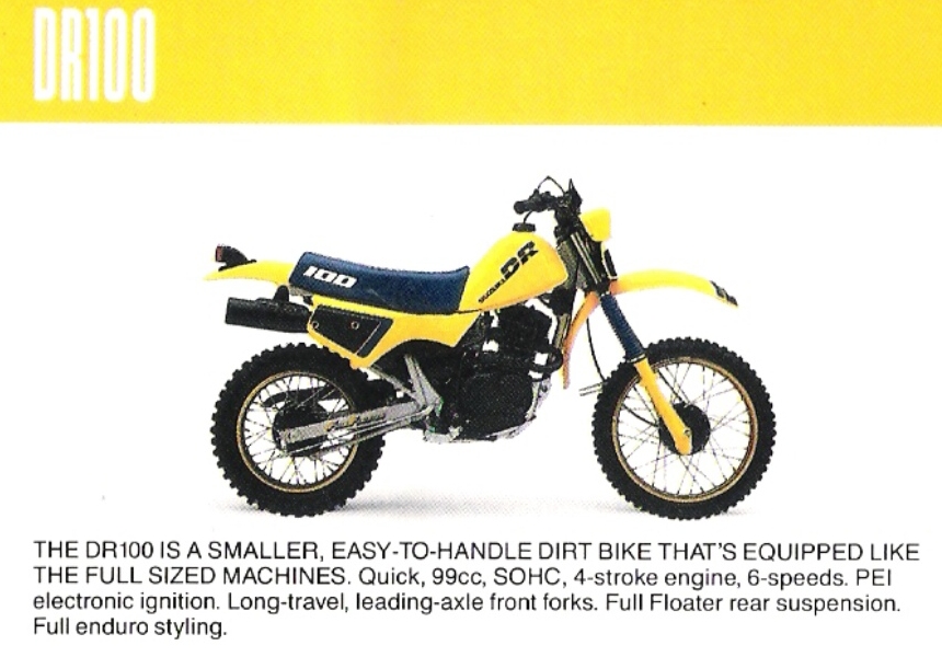Мотоцикл Suzuki DR 100 1987