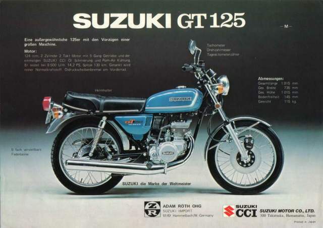 Мотоцикл Suzuki GT 125M 1974