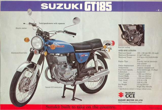 Мотоцикл Suzuki GT 185 1972