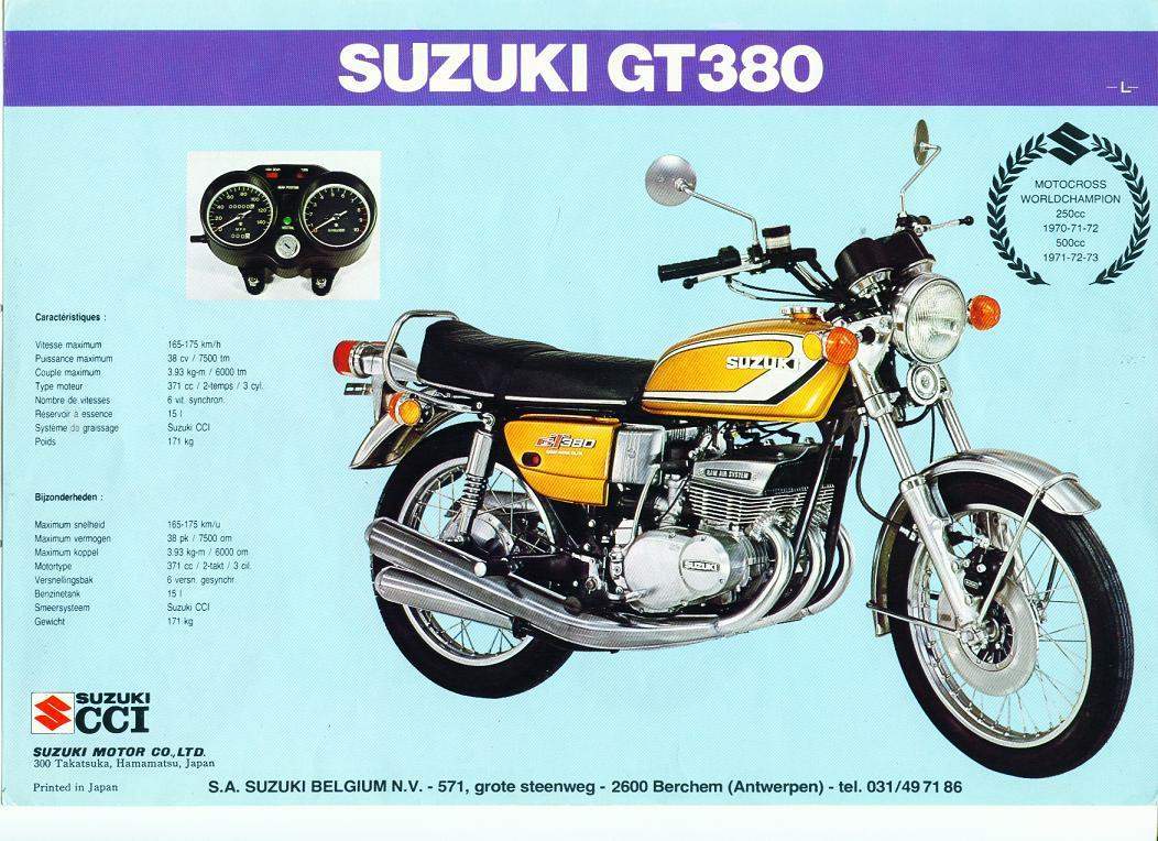 Мотоцикл Suzuki GT 380L 1974 фото