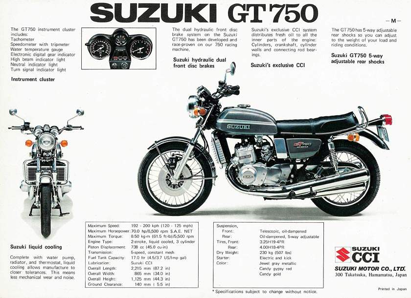 Мотоцикл Suzuki GT 750 1975 фото