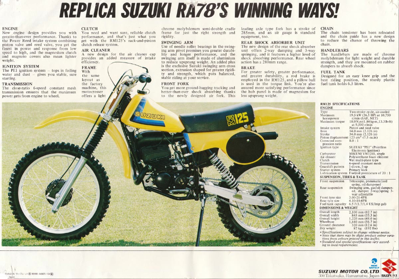Фотография мотоцикла Suzuki RM 125 1979