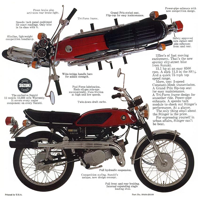 Мотоцикл Suzuki T125 1969
