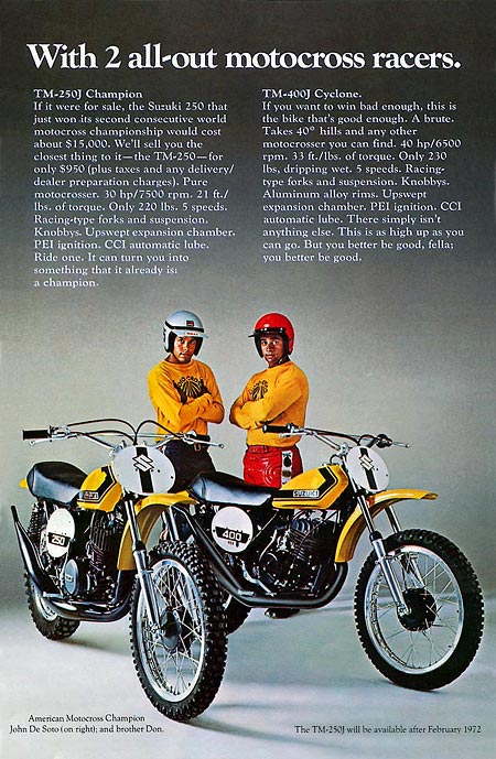 Мотоцикл Suzuki TM 400 J CYCLONE 1972