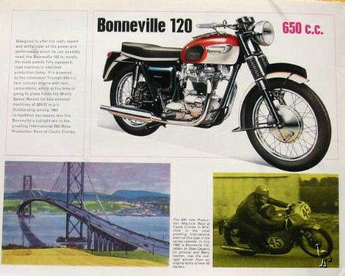 Мотоцикл Triumph Bonneville 650 T120 1966 фото