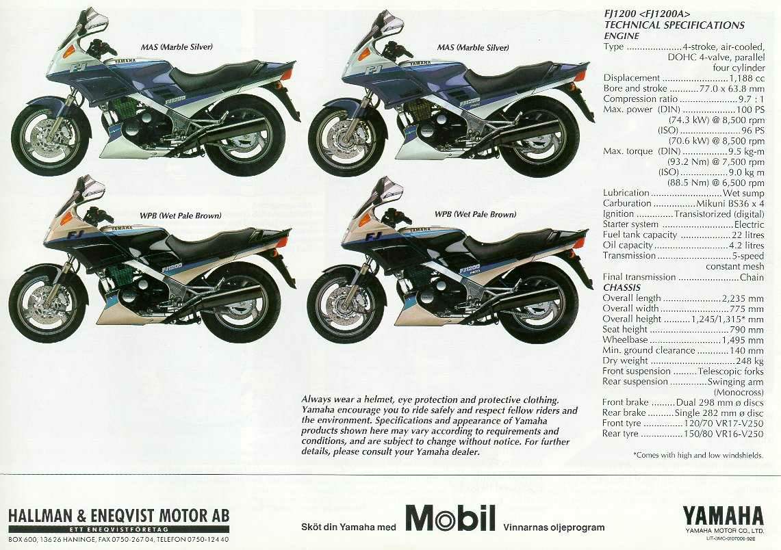 Мотоцикл Yamaha FJ 1200A 1991 фото