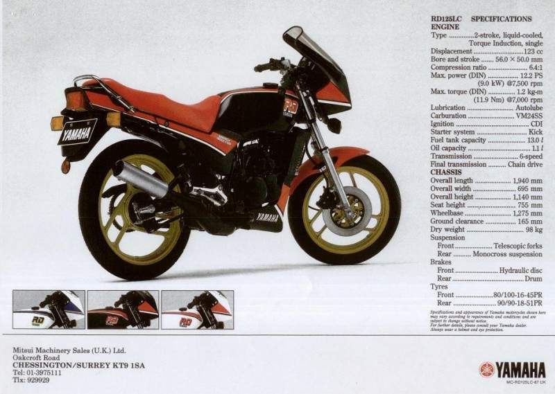 Мотоцикл Yamaha RD 125LC 1985 фото