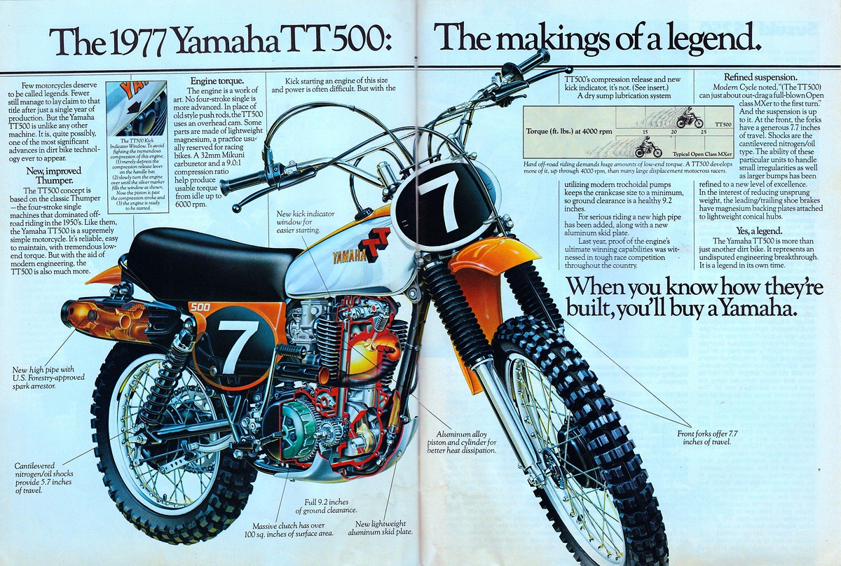 Мотоцикл Yamaha TT 500 1977 фото