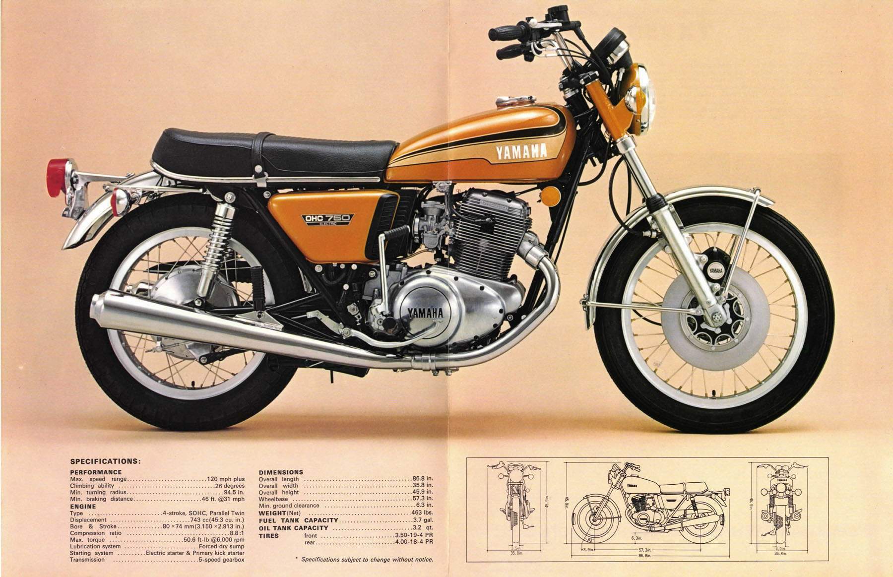 Мотоцикл Yamaha TX 750 1973