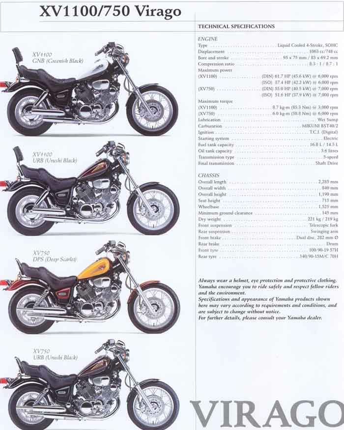 Мотоцикл Yamaha XV 750 Virago 1997 фото
